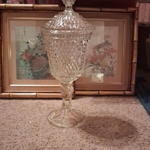 Indiana Glass Clear Crystal Serving Goblet
